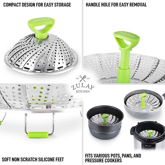 Zulay Kitchen Adjustable Vegetable Steamer Baskets For Cooking