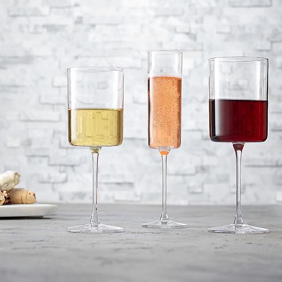 JoyJolt Claire Set Of 4 Cylinder White Wine Glasses