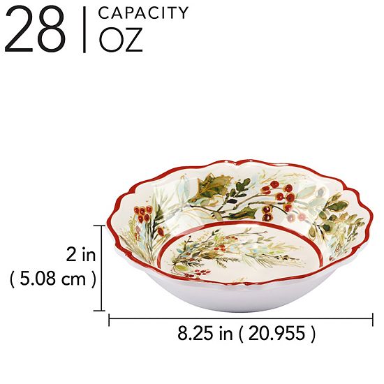 Certified International Christmas Gatherings 4 Pc Bowl Set