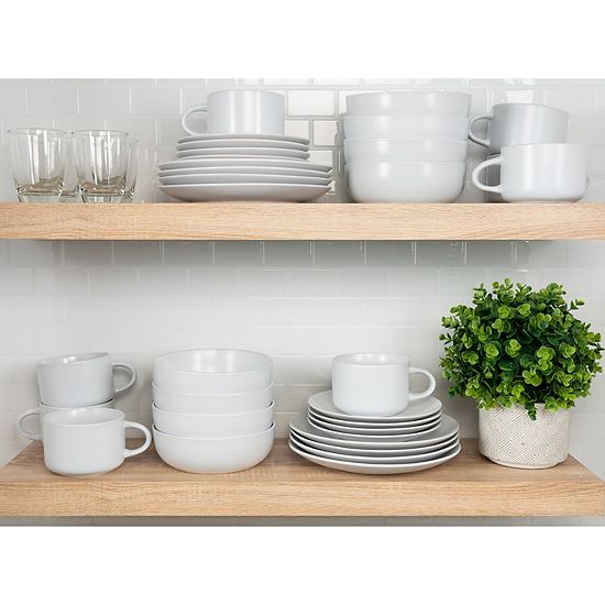  10 Strawberry Street 32-pc. Matte Coupe Dinnerware Set