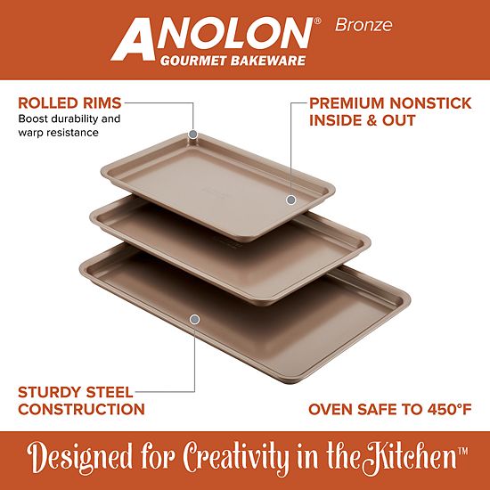  Anolon Advanced Nonstick Bakeware 3-Piece Cookie Pan Set