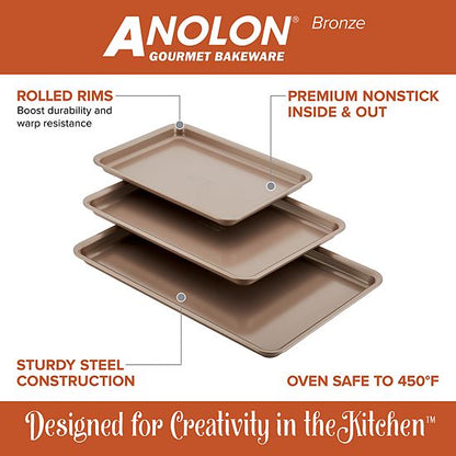 Anolon Advanced Nonstick Bakeware 3-Piece Cookie Pan Set