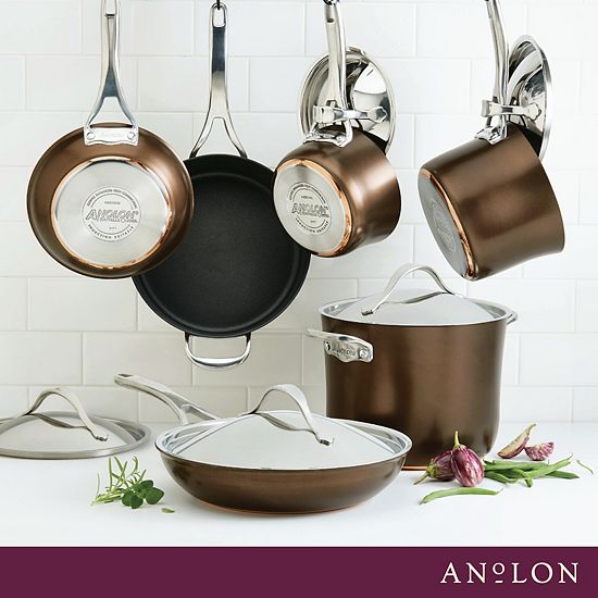  Anolon Nouvelle 11-pc. Copper Luxe Hard-Anodized Nonstick Cookware Set