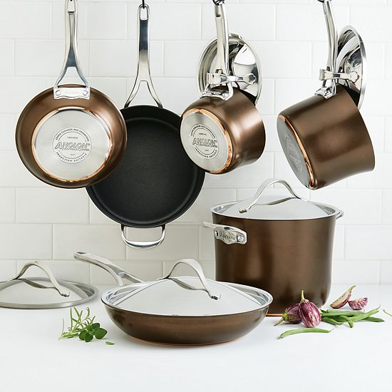  Anolon Nouvelle 11-pc. Copper Luxe Hard-Anodized Nonstick Cookware Set