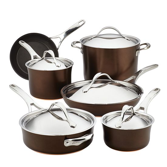  Anolon Nouvelle 11-pc. Copper Luxe Hard-Anodized Nonstick Cookware Set