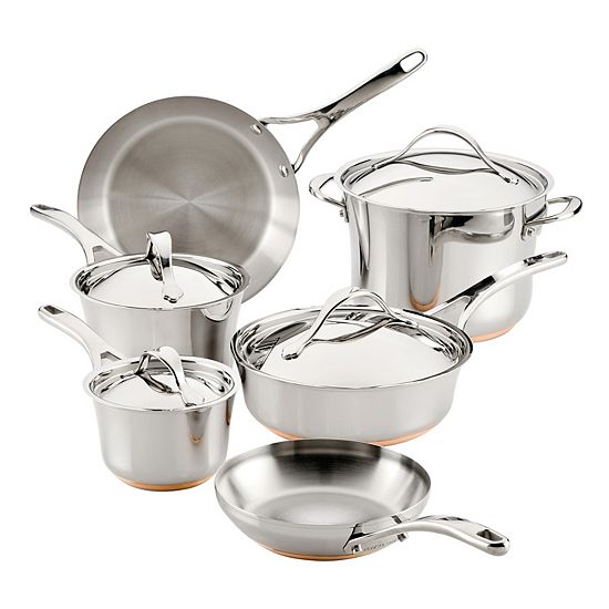  Anolon Nouvelle Copper Stainless Steel 10-pc. Cookware Set