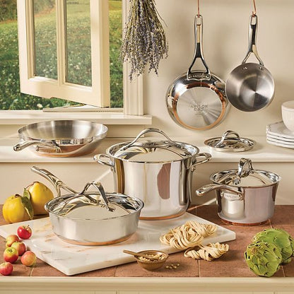  Anolon Nouvelle Copper Stainless Steel 10-pc. Cookware Set
