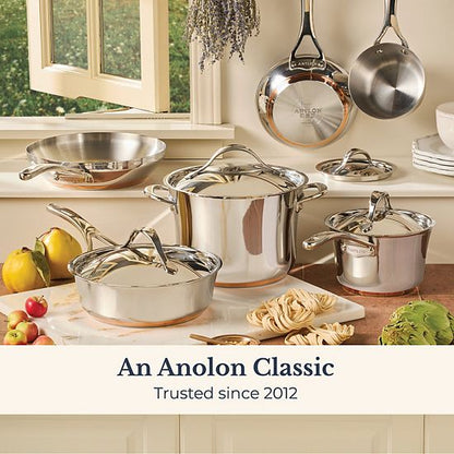  Anolon Nouvelle Copper Stainless Steel 10-pc. Cookware Set