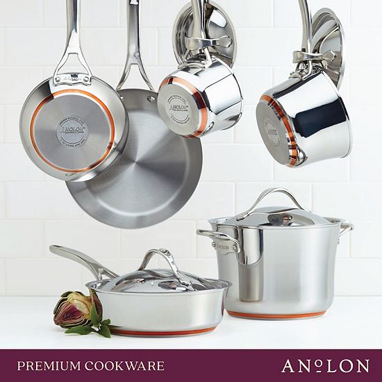  Anolon Nouvelle Copper Stainless Steel 10-pc. Cookware Set