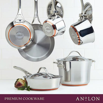  Anolon Nouvelle Copper Stainless Steel 10-pc. Cookware Set
