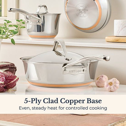  Anolon Nouvelle Copper Stainless Steel 10-pc. Cookware Set