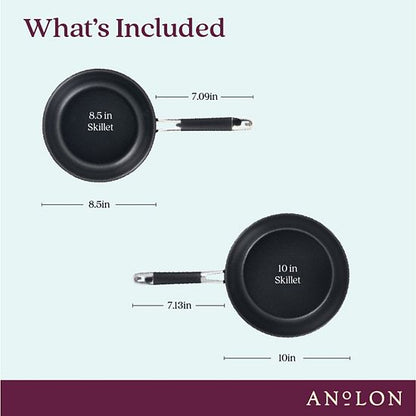  Anolon SmartStack Hard-Anodized Nesting 2-pc. 8.5-in. & 10-in. Skillet Set