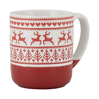  10 Strawberry Street 4-pc. Reindeer Sweater Embossed Mug Set