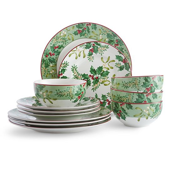  222 Fifth Christmas Foliage 12-pc. Dinnerware Set