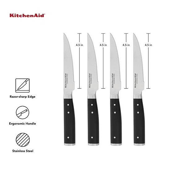  KitchenAid KO4PSKSOHOBA Gourmet 4-pc. Forged Triple Rivet Steak Knife Set