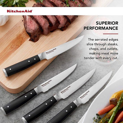  KitchenAid KO4PSKSOHOBA Gourmet 4-pc. Forged Triple Rivet Steak Knife Set