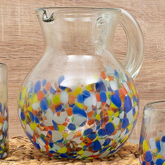  10 Strawberry Street San Lucas Mexican Glassware Pitcher