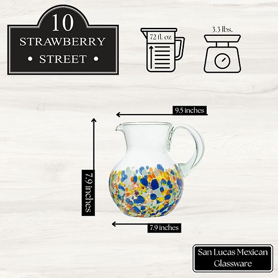  10 Strawberry Street San Lucas Mexican Glassware Pitcher