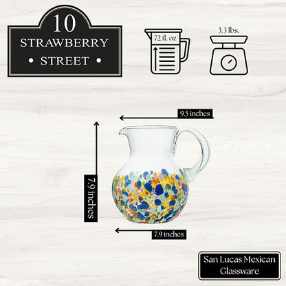  10 Strawberry Street San Lucas Mexican Glassware Pitcher