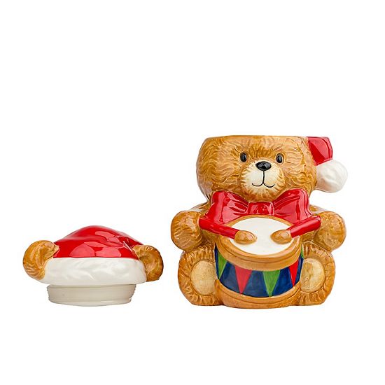  10 Strawberry Street Holiday Drummer Bear Cookie Jar