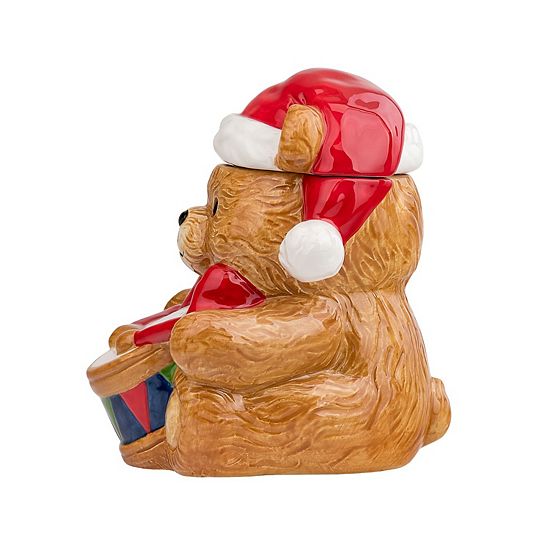  10 Strawberry Street Holiday Drummer Bear Cookie Jar