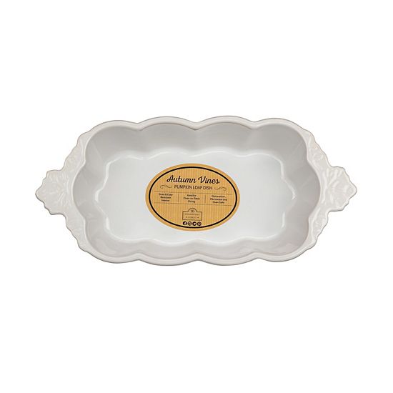  10 Strawberry Street Autumn Vines Scalloped Edge Ceramic Loaf Pan