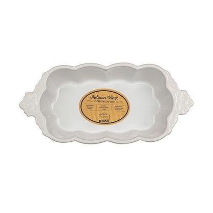  10 Strawberry Street Autumn Vines Scalloped Edge Ceramic Loaf Pan