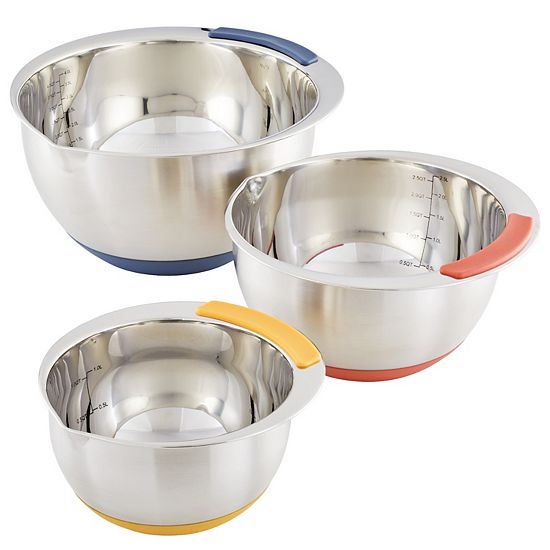  Ayesha Curry Pantryware 3-pc. Stainless Steel Nesting Mixing Bowl Set