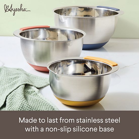  Ayesha Curry Pantryware 3-pc. Stainless Steel Nesting Mixing Bowl Set