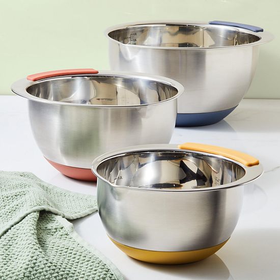  Ayesha Curry Pantryware 3-pc. Stainless Steel Nesting Mixing Bowl Set