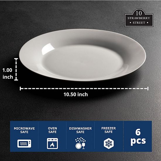  10 Strawberry Street Simply White 6-pc. Dinner Plate Set