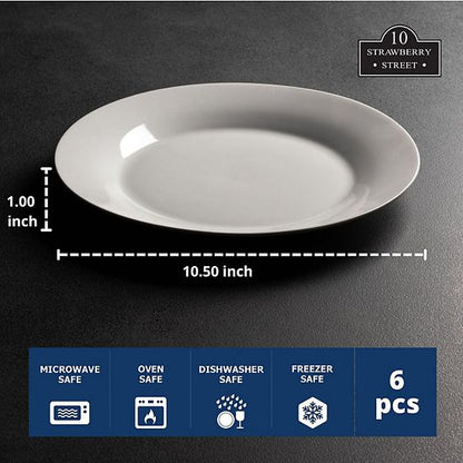  10 Strawberry Street Simply White 6-pc. Dinner Plate Set