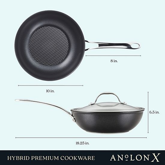 Anolon X Hybrid Nonstick Induction Stir Fry Wok With Lid