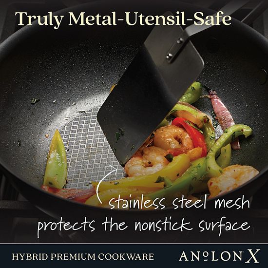  Anolon X Hybrid Nonstick Induction Stir Fry Wok With Lid