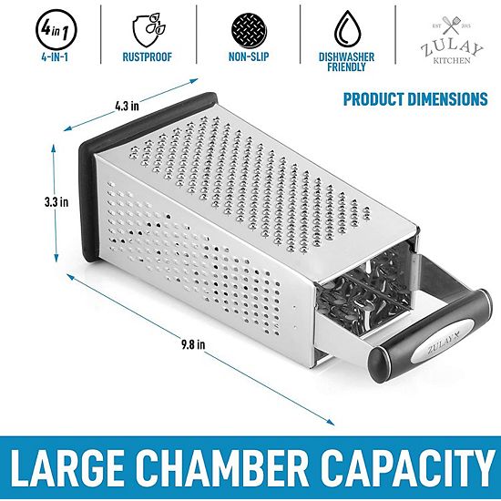  Zulay Kitchen Cheese Grater With Easy Grip Handle