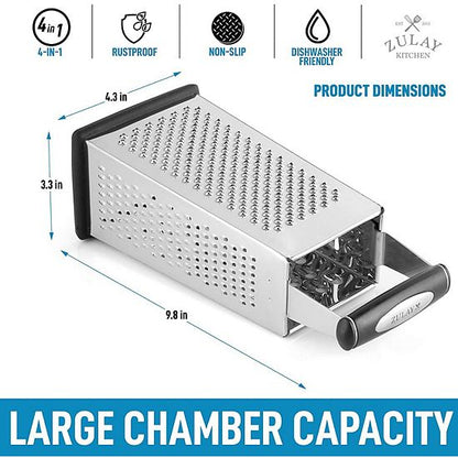 Zulay Kitchen Cheese Grater With Easy Grip Handle