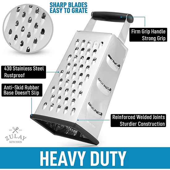  Zulay Kitchen Cheese Grater With Easy Grip Handle