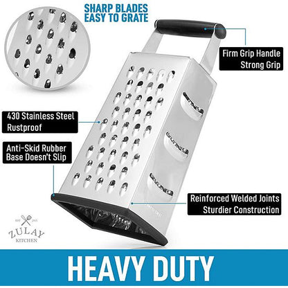  Zulay Kitchen Cheese Grater With Easy Grip Handle