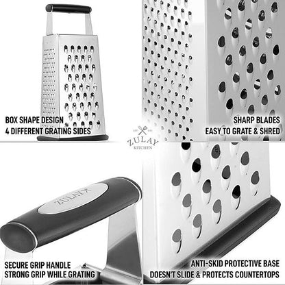  Zulay Kitchen Cheese Grater With Easy Grip Handle
