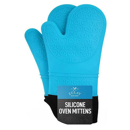  Zulay Kitchen Extra Long Silicone Oven Mitts