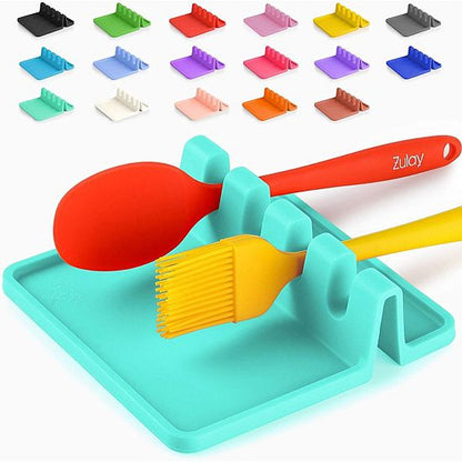  Zulay Kitchen Silicone Utensil Rest With Drip Pad For Multiple Utensils