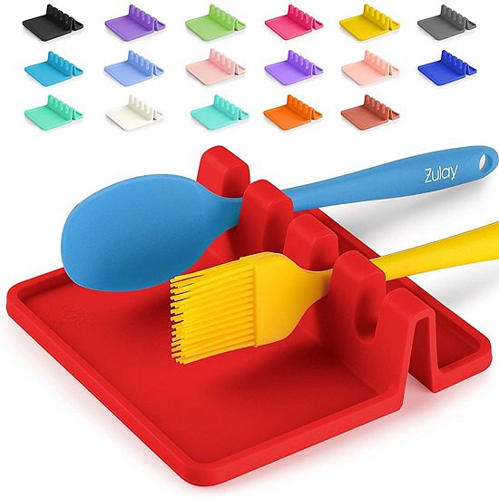 Zulay Kitchen Silicone Utensil Rest With Drip Pad For Multiple Utensils