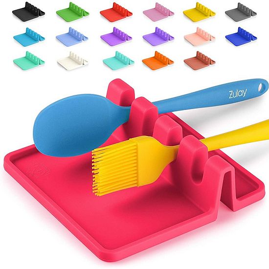  Zulay Kitchen Silicone Utensil Rest With Drip Pad For Multiple Utensils