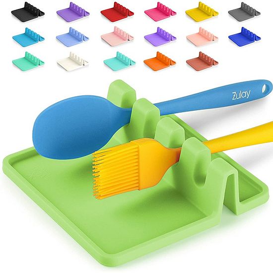 Zulay Kitchen Silicone Utensil Rest With Drip Pad For Multiple Utensils