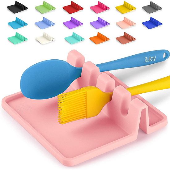  Zulay Kitchen Silicone Utensil Rest With Drip Pad For Multiple Utensils