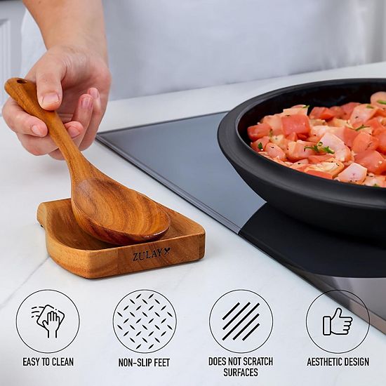  Zulay Kitchen Wood Spoon Rest For Kitchen
