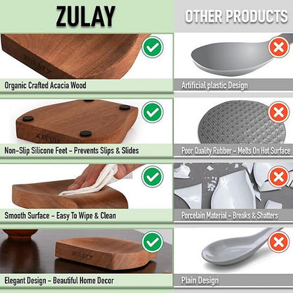  Zulay Kitchen Wood Spoon Rest For Kitchen