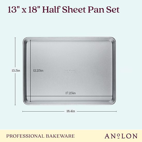  Anolon Pro-Bake Bakeware Aluminized Steel Half-Sheet Baking Pan Set