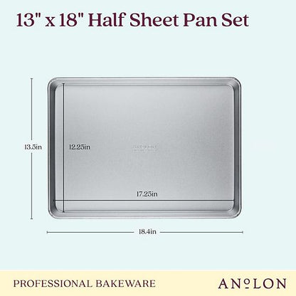  Anolon Pro-Bake Bakeware Aluminized Steel Half-Sheet Baking Pan Set