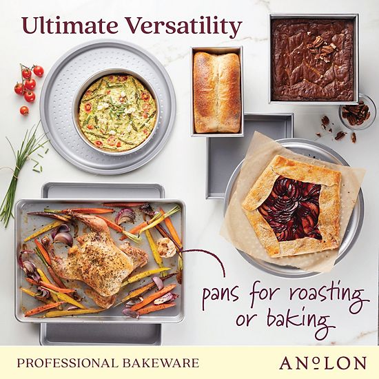  Anolon Pro-Bake Bakeware Aluminized Steel Half-Sheet Baking Pan Set